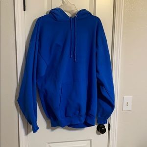 blue hoodie